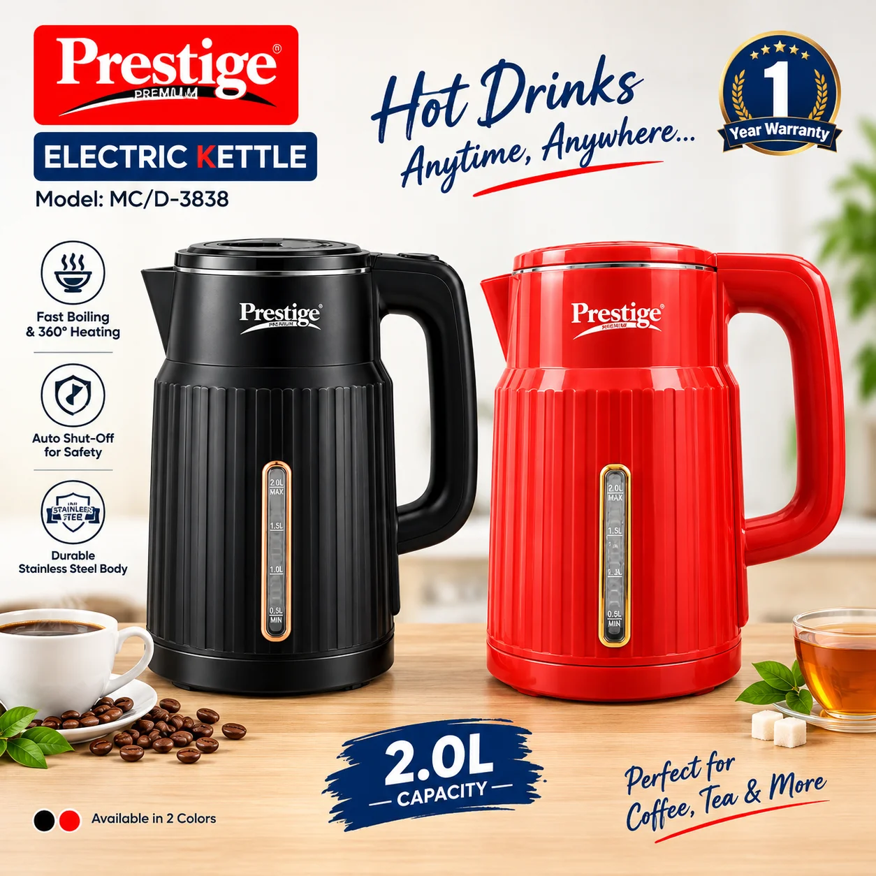 Prestige Mukti 2.0L Electric Kettle - View 2